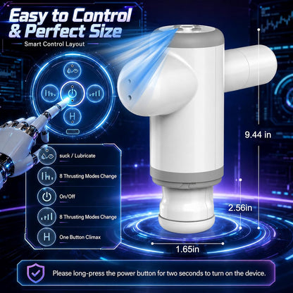 Freihändig Bedienbarer Automatischer Masturbator Blowjob Machine mit 8 Stoß & Saugmodi