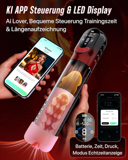4 IN 1 Automatisch Penispumpe Masturbator mit 4 Trainingsmodi & 8 Saugstufen