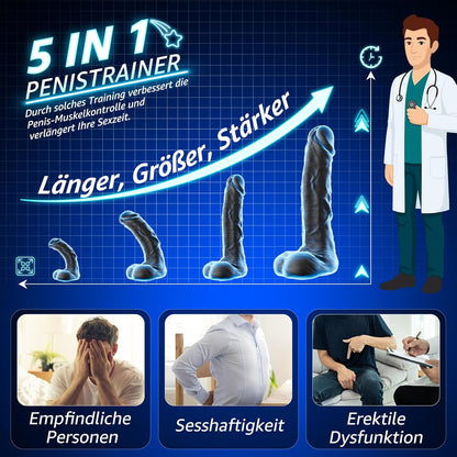 4 IN 1 Elektrische Penistrainer Eichel Stimulator Masturbatoren mit 9 Vibrationsmodi