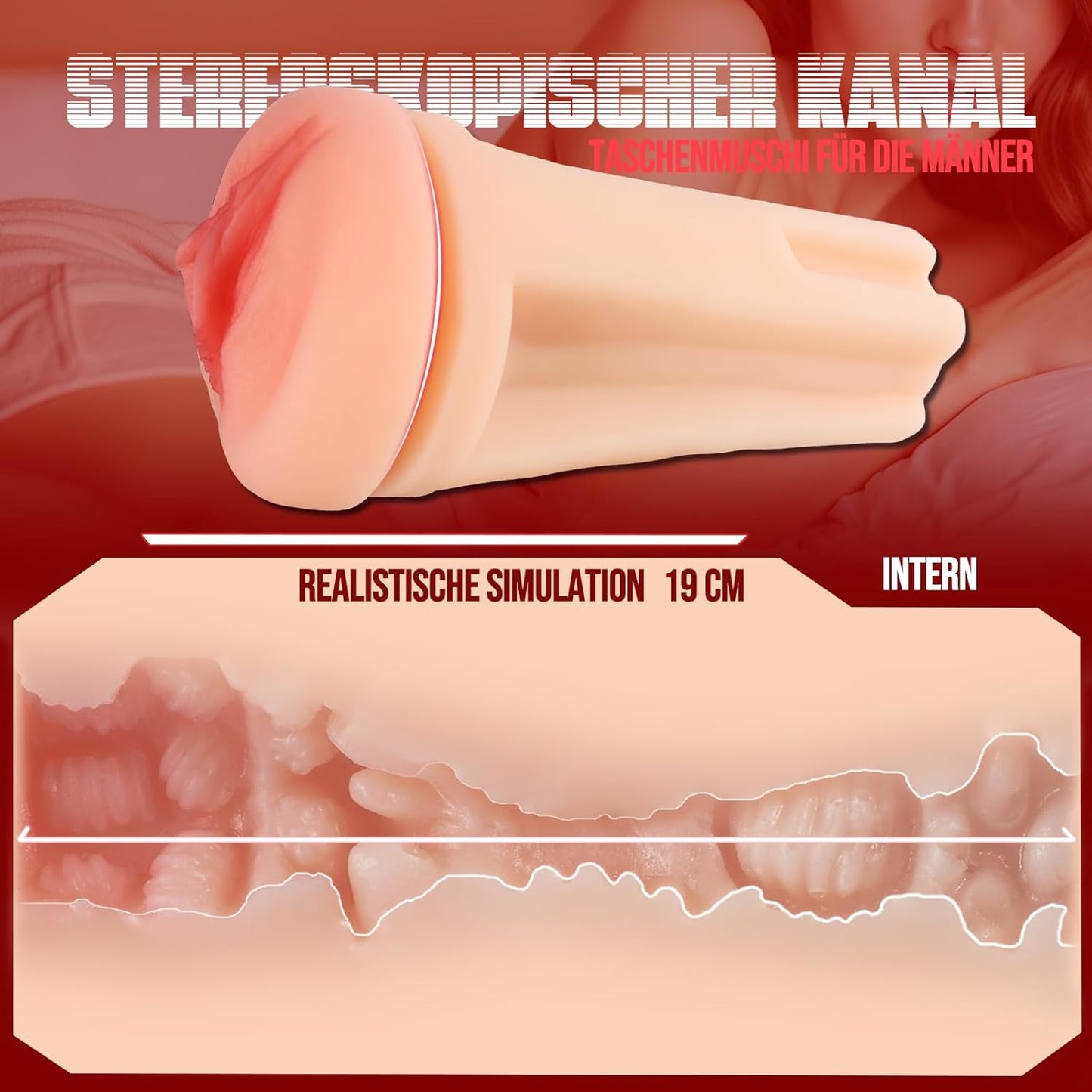 Pressen Realistischer Masturbatoren Taschenmuschi Penis Stroker Blowjob