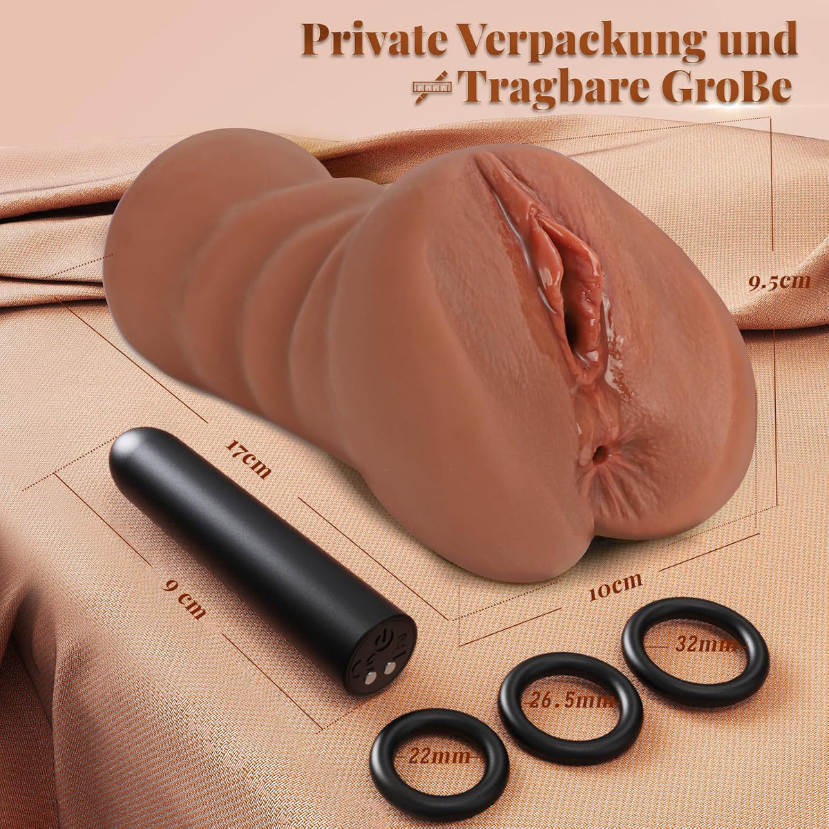 Vibrierender Realistischer Masturbator Blowjob Pocket Pussy mit 10 Vibrationsmodi