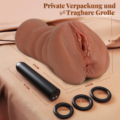 Vibrierender Realistischer Masturbator Blowjob Pocket Pussy mit 10 Vibrationsmodi