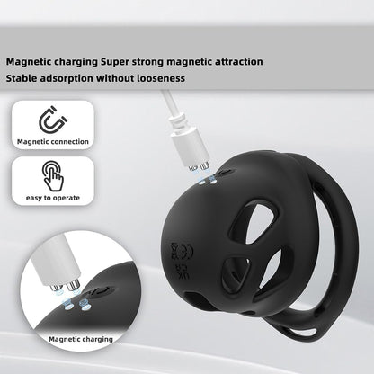 Vibrierender Peniskäfig Chastity Cage Keuschheitskäfig Harnröhrenschlauch mit Mehrere Vibrationsmodi