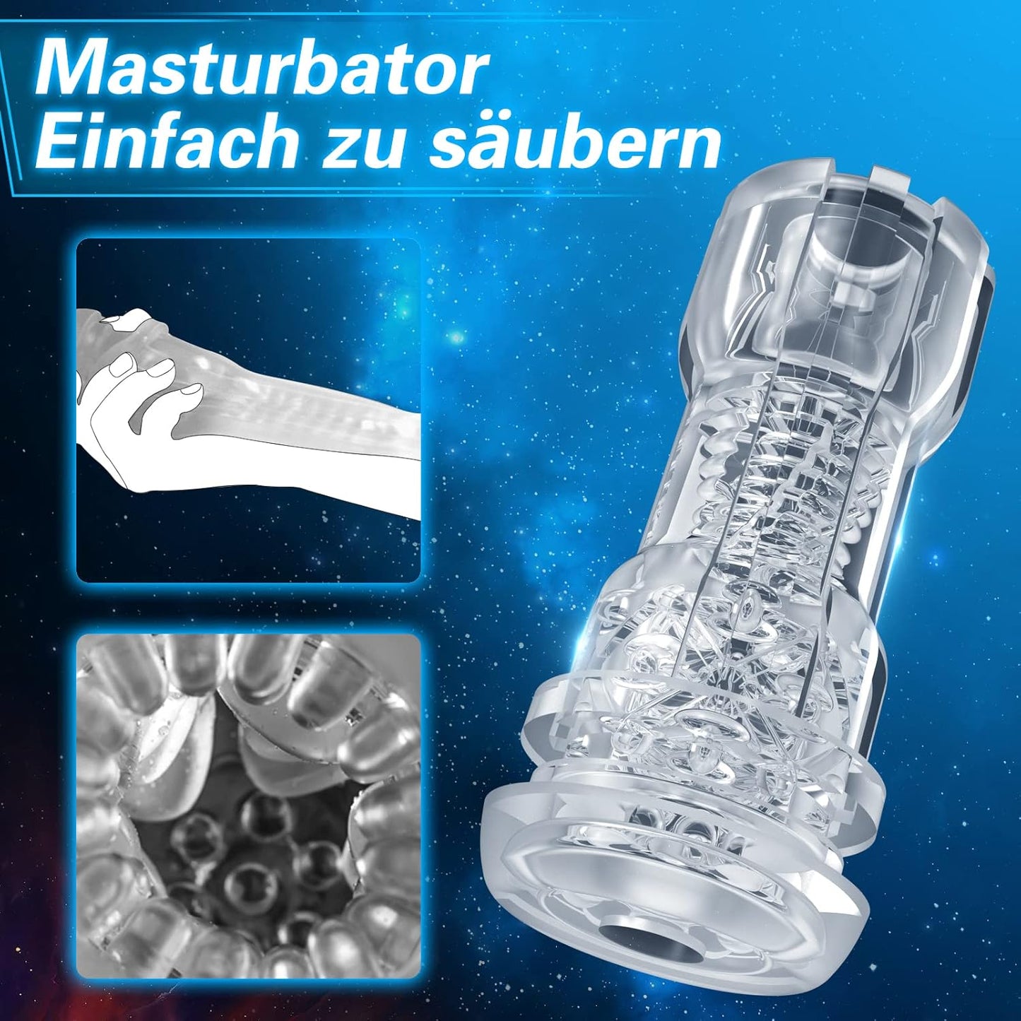Elektrischer Masturbator Taschenmuschi Penis Pumpe mit 10 Vibrationsmodi