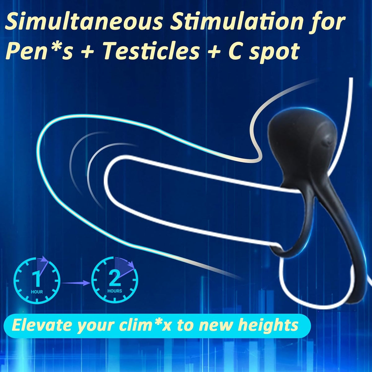 E-Stim Cock Ring Penis Trainer Stimulator mit 10 Vibrationsmodi und 5 Elektroschocks