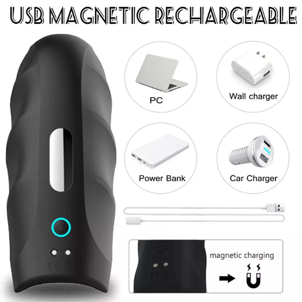 Automatischer Penistrainer Glans Vibrator Masturbatoren mit 10 Geschwindigkeiten