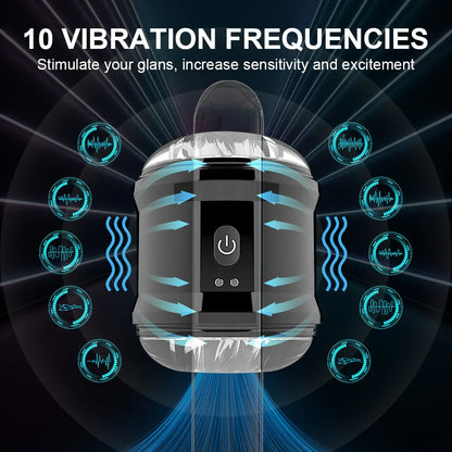 Offener Elektrischer Penistrainer Glans Stimulator Masturbatoren mit 10 Vibrationsmodi