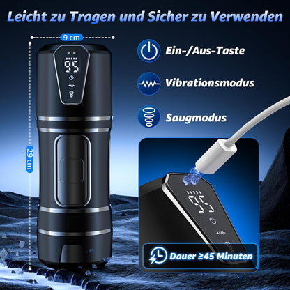 Realistische Masturbator Taschenmuschi Penis Stimulator mit 10 Vibration & 5 Saugmodi