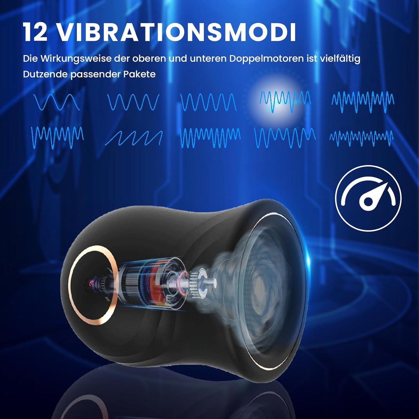 Elektrische Penistrainer Eichel Stimulator Masturbatoren mit 12 Vibrationsmodi