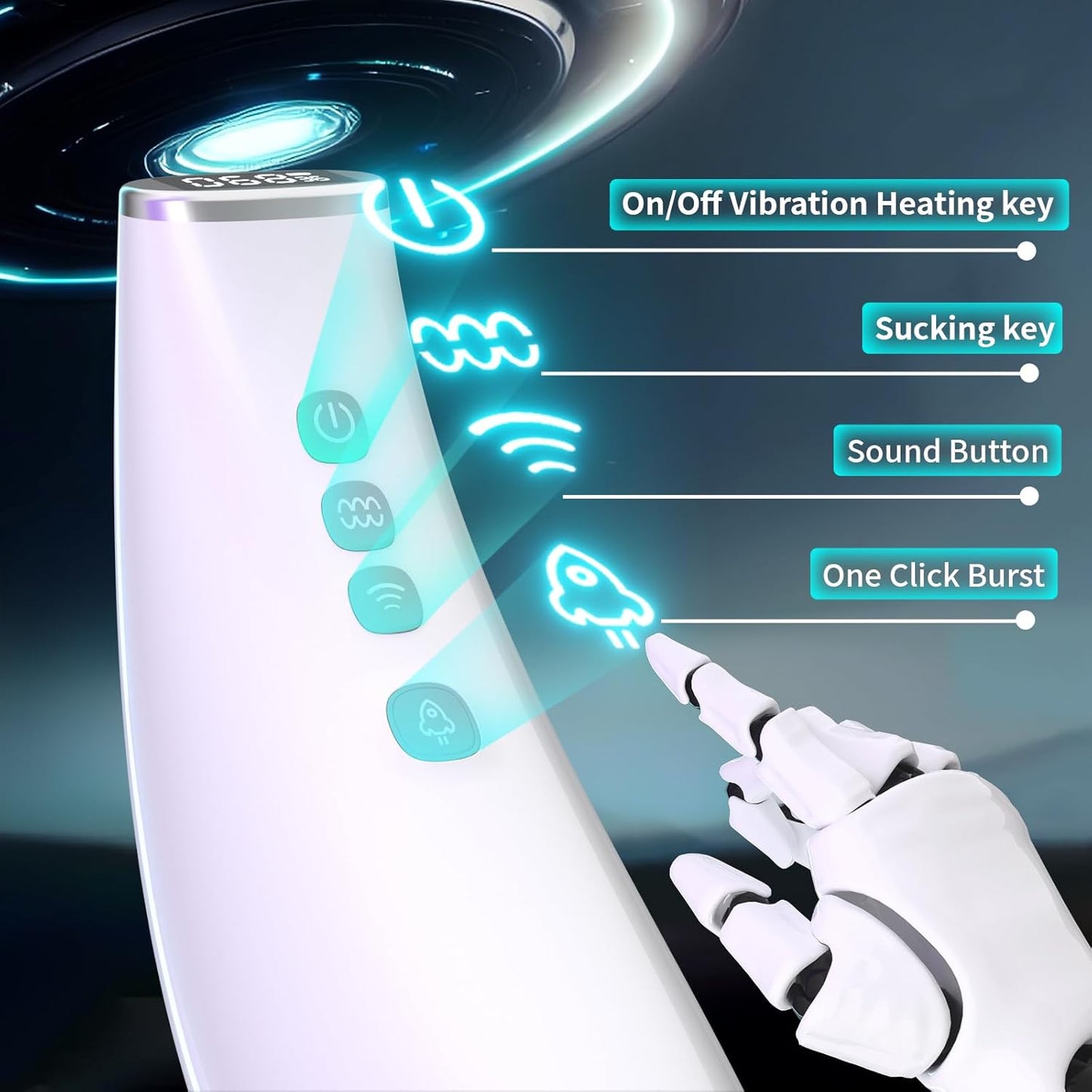 LCD Display Automatischer Masturbator Stroker Blowjob mit 7 Saugmodi und 10 Vibrationsmodi