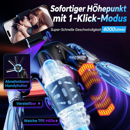 Elektrischer Masturbator Sex Machine mit 5 Schubmodi & 1-10 cm Stoßweg