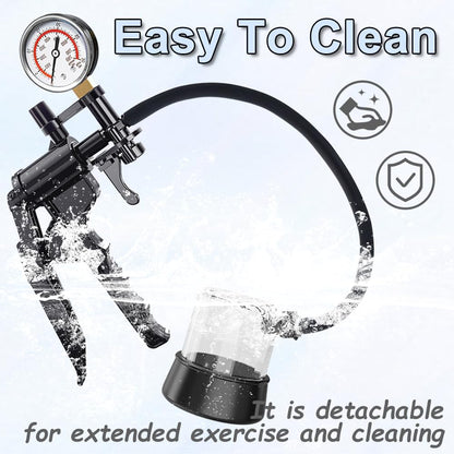 Penisvergrößerungsset Vakuumpumpe Eicheltrainer mit 3 Gummihülsen & Manometer