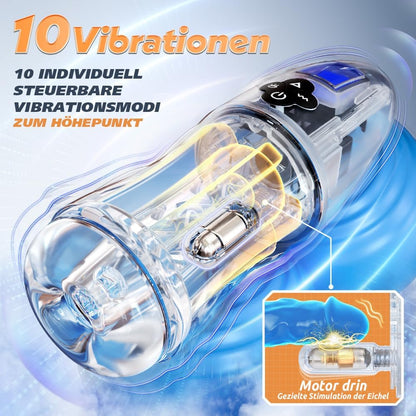 Automatischer Masturbator Penispumpe Stroker mit 7 Saugmodi und 10 Vibrationsstufen