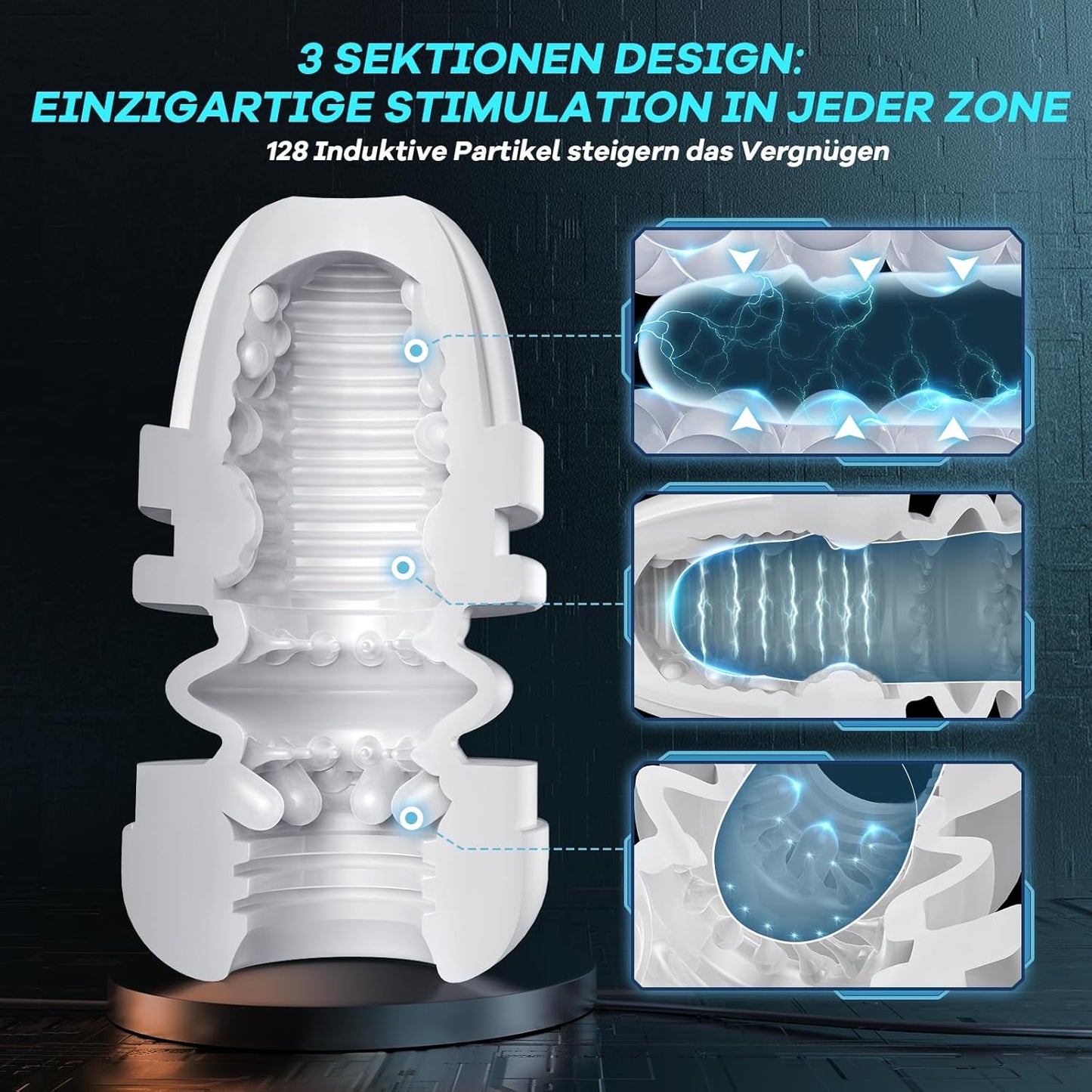 Automatisches Masturbator Stroker Blowjob mit 9 Saug Stoß und Vibrationsmodi