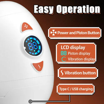 Hochgeschwindigkeits Doppelter Stimulation Masturbator mit 10 Teleskop & Vibrationsmodi