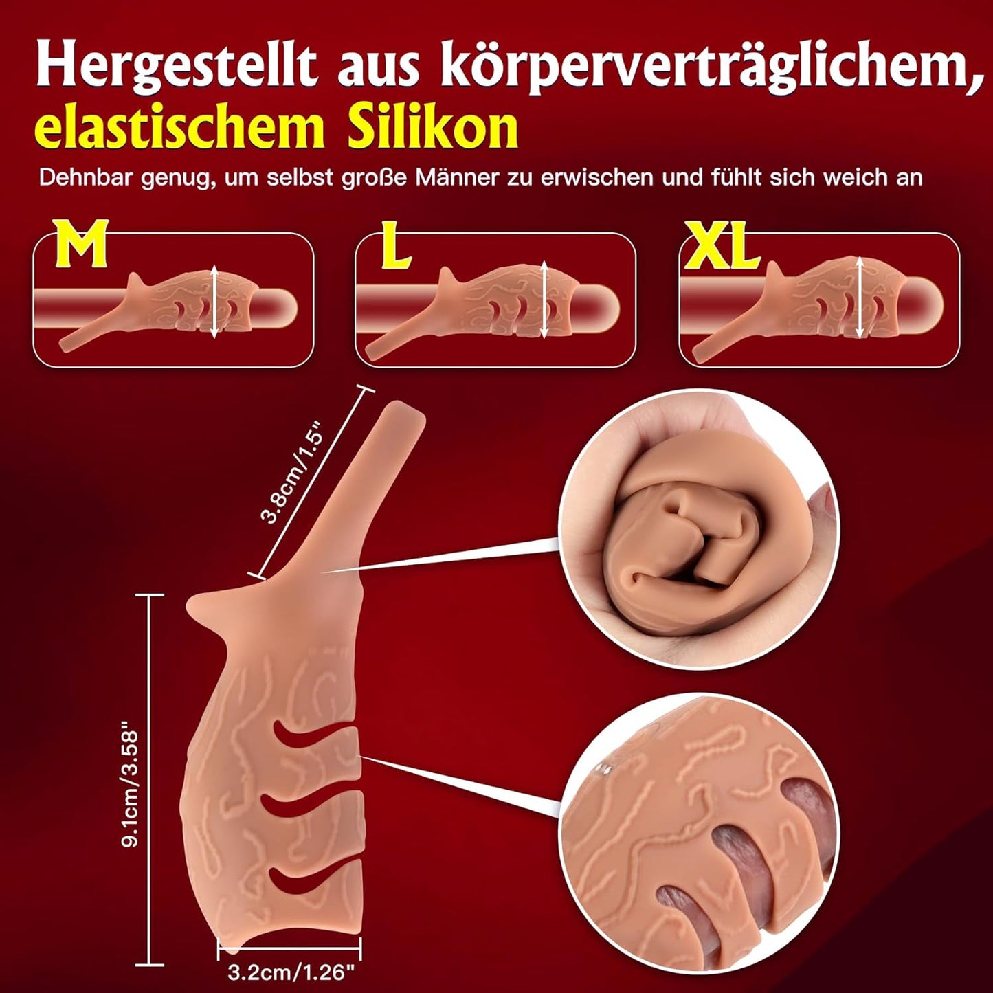 Penisring Vibrator Penishülle Sex Toyset mit 10x Vibrations & App