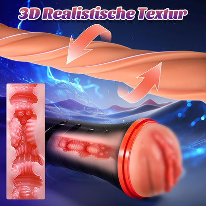 Elektrischer Masturbator Taschenmuschi Penistrainer mit 9 Vibrations & 4 Saugmodi
