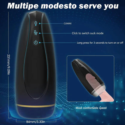 Automatischer Masturbationsbecher Glans Stimulator mit 9 Vibrationsmodi und 5 Saugmodi