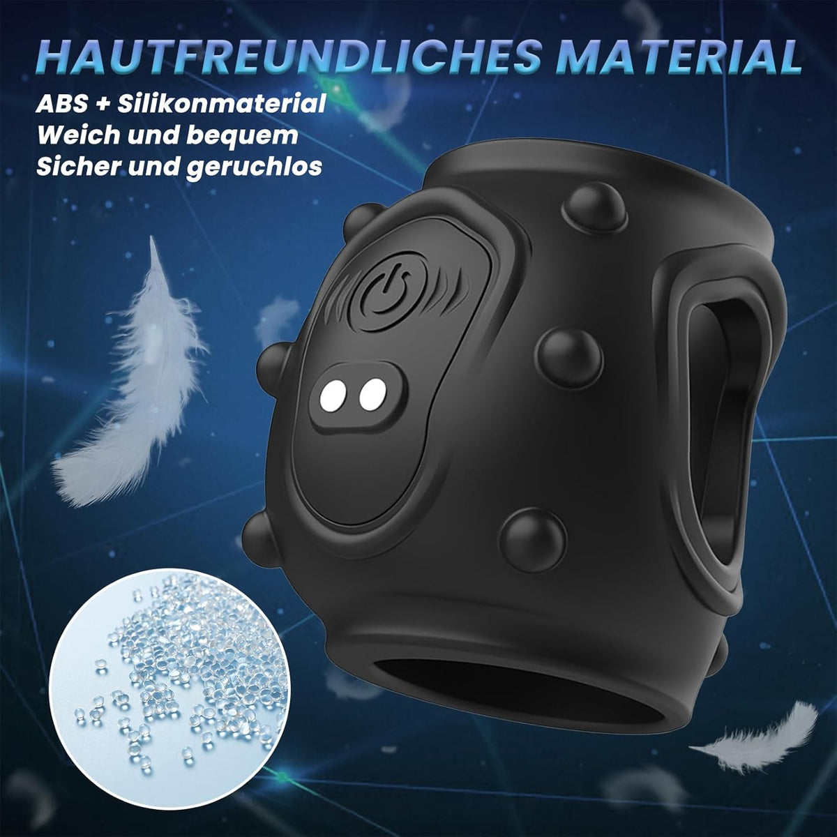 360° Rundum Penishülle Cock Ring Vibrator Glans Trainer with 10 Vibrationsmodi