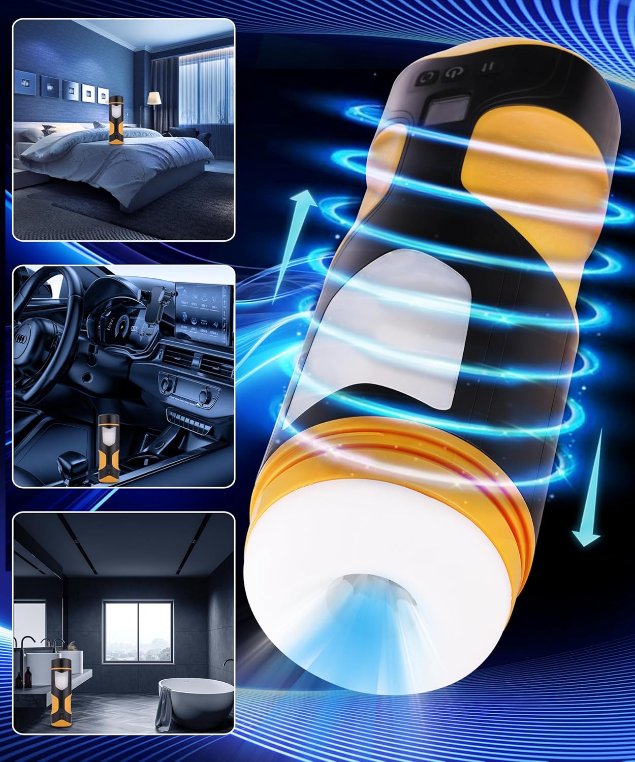 APP-Steuerung Elektrisches Masturbator Penis Stroker mit 8 Modi & Teleskopfunktion & Rotierender