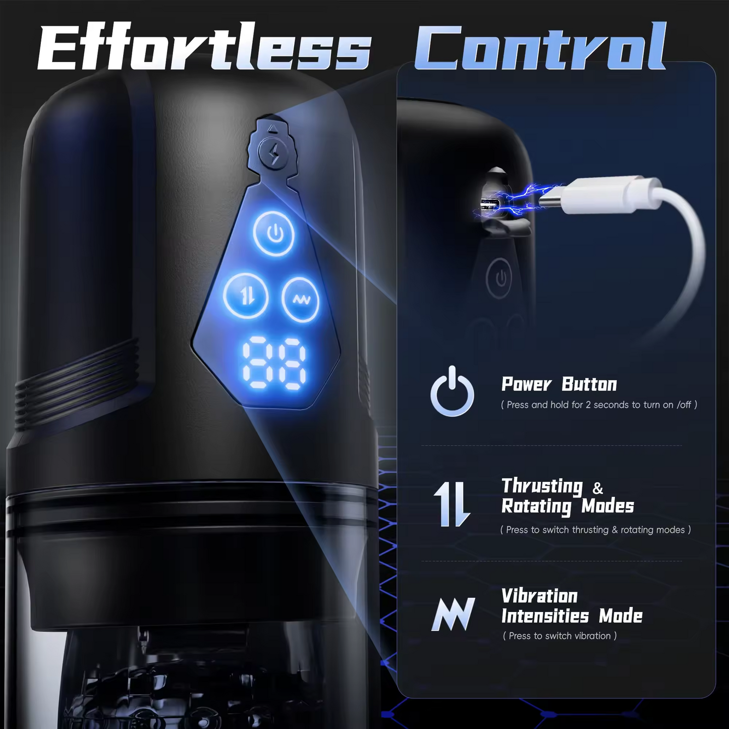 Automatischer Masturbator Penispumpe Blowjob mit 9 Stoßrotationen und 9 Vibrationen