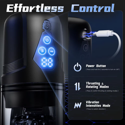 Automatischer Masturbator Penispumpe Blowjob mit 9 Stoßrotationen und 9 Vibrationen