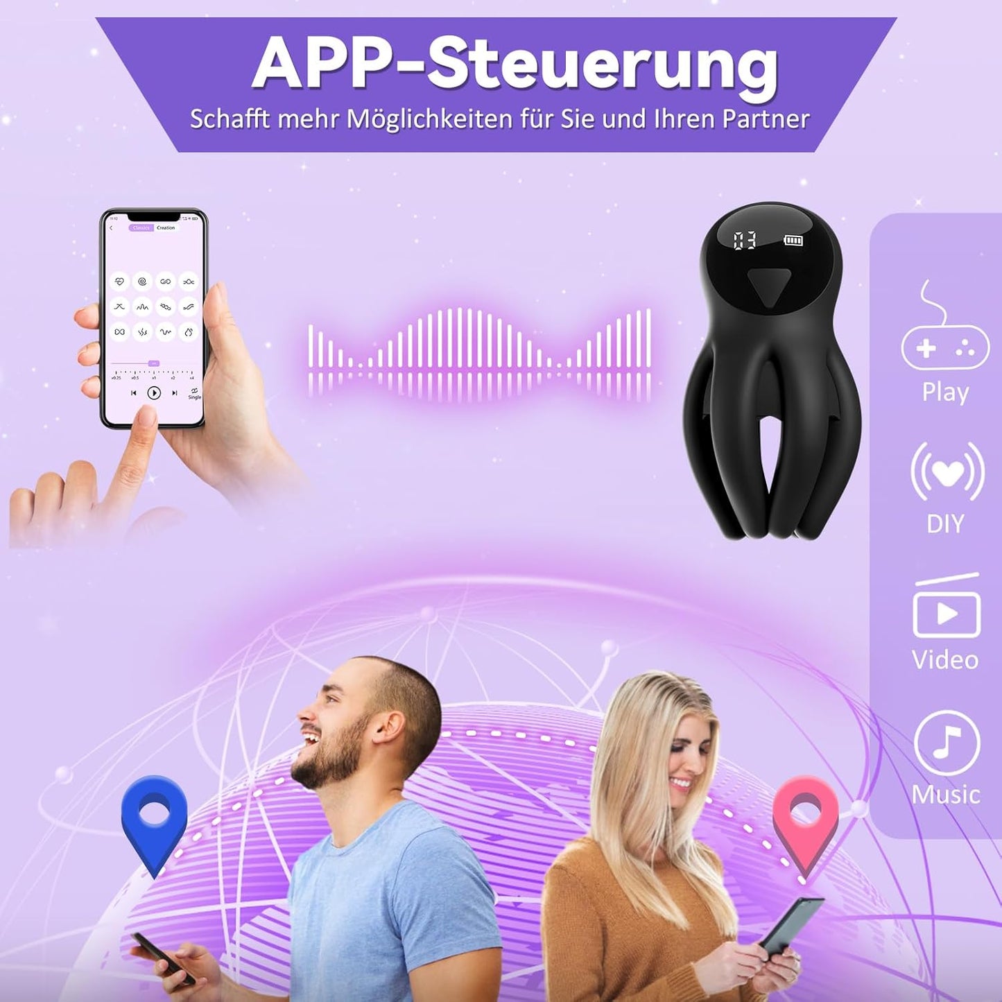 Elektrischer Eicheltrainer Penis Vibrator Stroker mit 10 Vibrationen