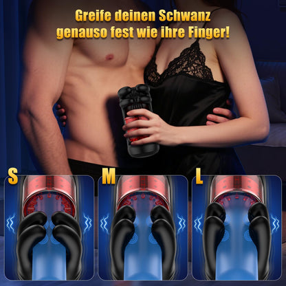 3 IN 1 Penistrainer Eichelvibrator Stroker Blowjob mit  9 Rotations und Vibrationsfunktionen