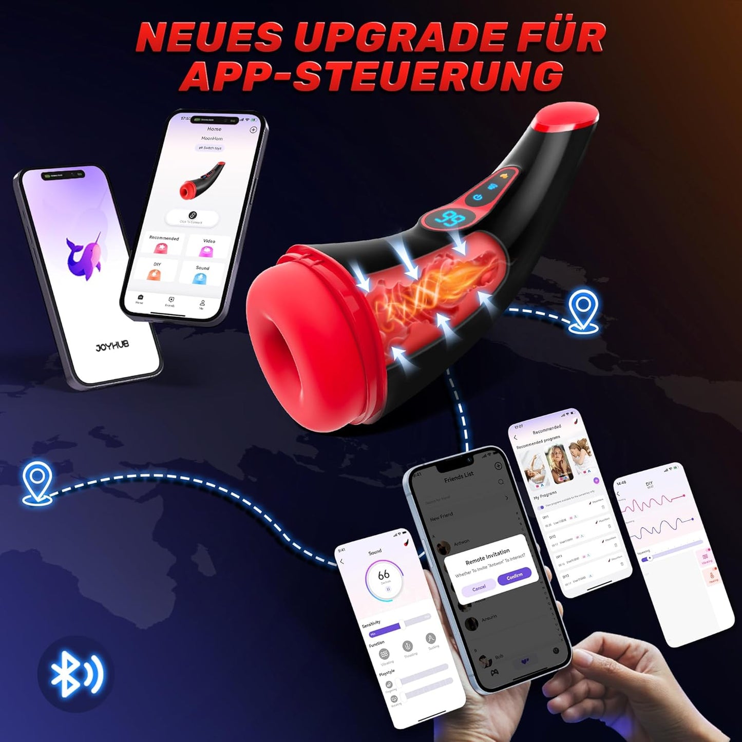 Elektrischer Masturbator Stroker Blowjob mit 9 Saugmodus & 9 Vibrationsmodi