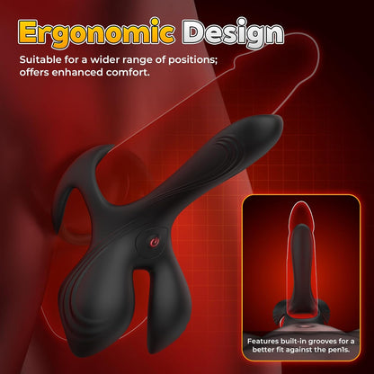 3 IN 1 Doppelter Penisringe Klitorisstimulator G-Punkt Vibrator mit 10 Modi