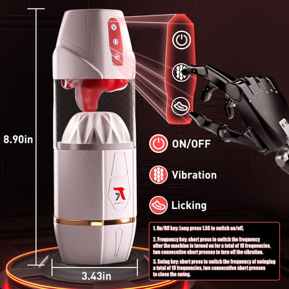 Automatischer Masturbator Penisvergrößerer mit 10 Saugstufen & 10 Zungenmassage-Modi