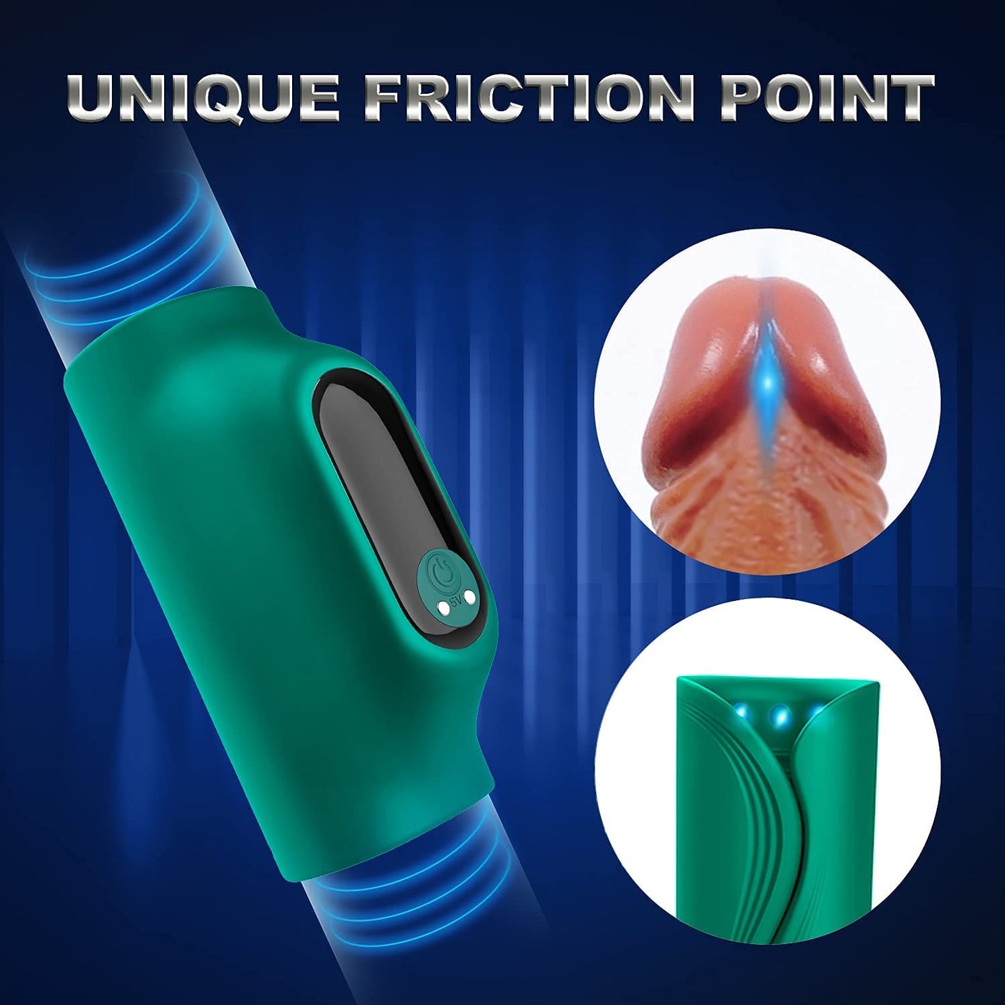 Freihändiger Penistrainer Eichelvibrator Massager Masturbator mit 9 Pulsationsmodi
