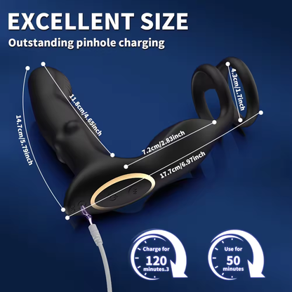 Analvibrator Prostata Massagegerät Buttplug mit 10 Vibrations und Dehnungsfunktionen