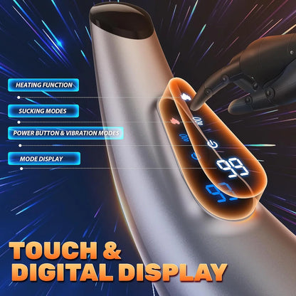 LCD-Display Automatischer Masturbator Penis-Stroker Blowjob mit 9 Saug & 9 Vibrationsfunktionen