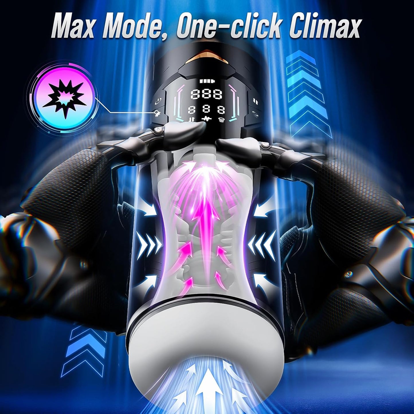 KI App Automatische Masturbator Sexmaschine mit 8 Saug & Stoß & Vibrationsfunktionen