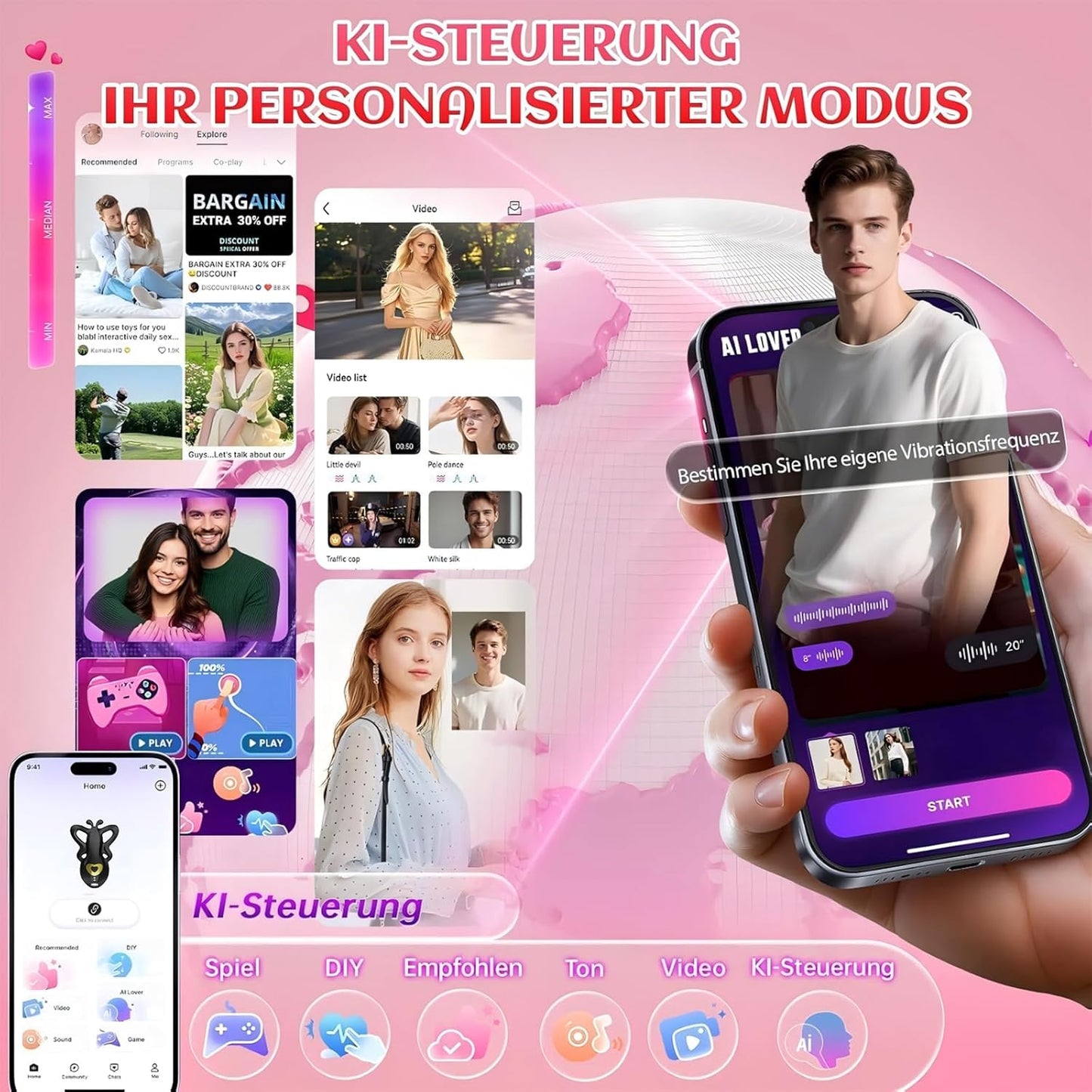 Butterfly Klitoris Vulva Vibrator mit 9 Vibrationen & APP Fernbedienung