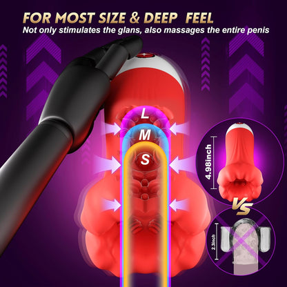 4 IN 1 Penistrainer Vibrator Tasche Pussy Druckmasturbator mit 9 Trainingsschubmodi