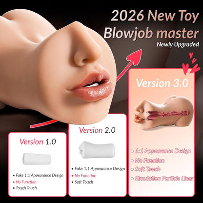 3 IN 1 Realistischer Masturbator Penis Trainer Stroker Blowjob Ausdauertraining