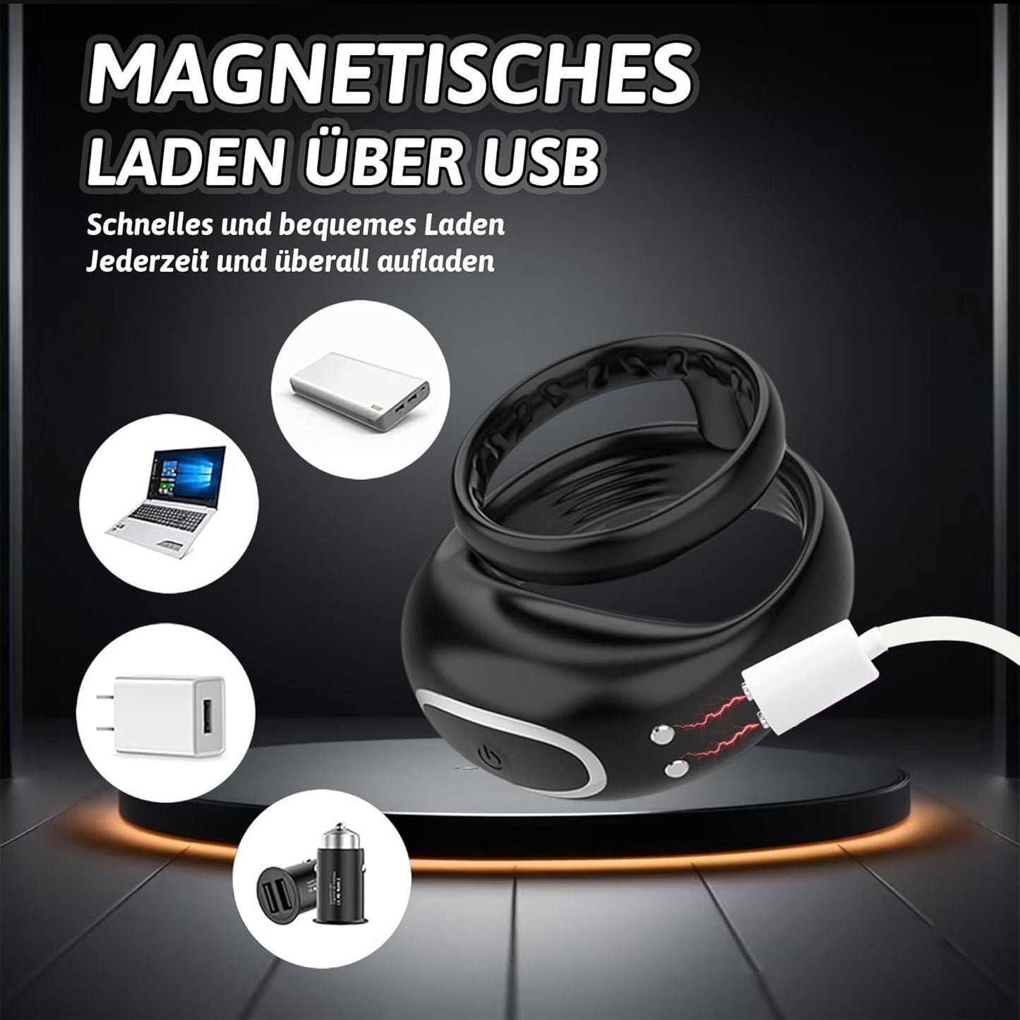 2 IN 1 Dubbele Cockring Penis Vibrator Stimulator mit 10 Vibrationsfrequenzen