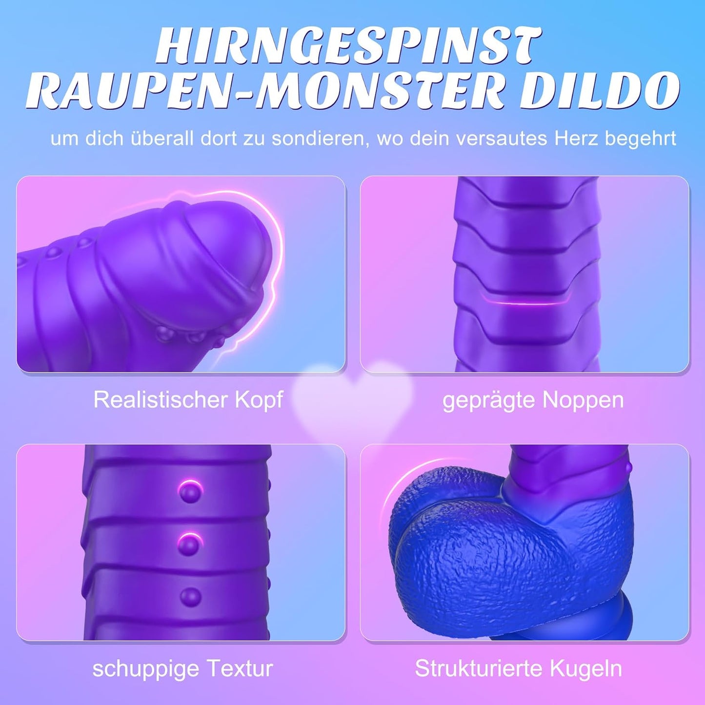 Monster Dildo Vibrator Analvibratoren mit Stoßfunktion & Vibrations & Heizung