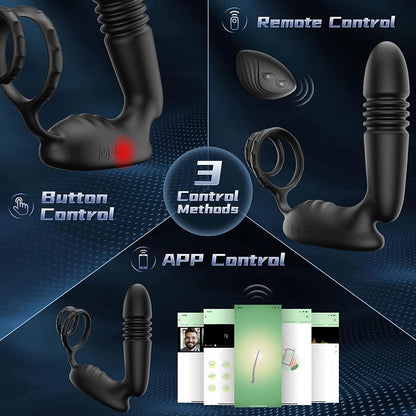 3 IN 1 Analvibratoren Prostata Stimulator Massagegeräte mit 9 Teleskopmodi 9 Vibrationsmodi
