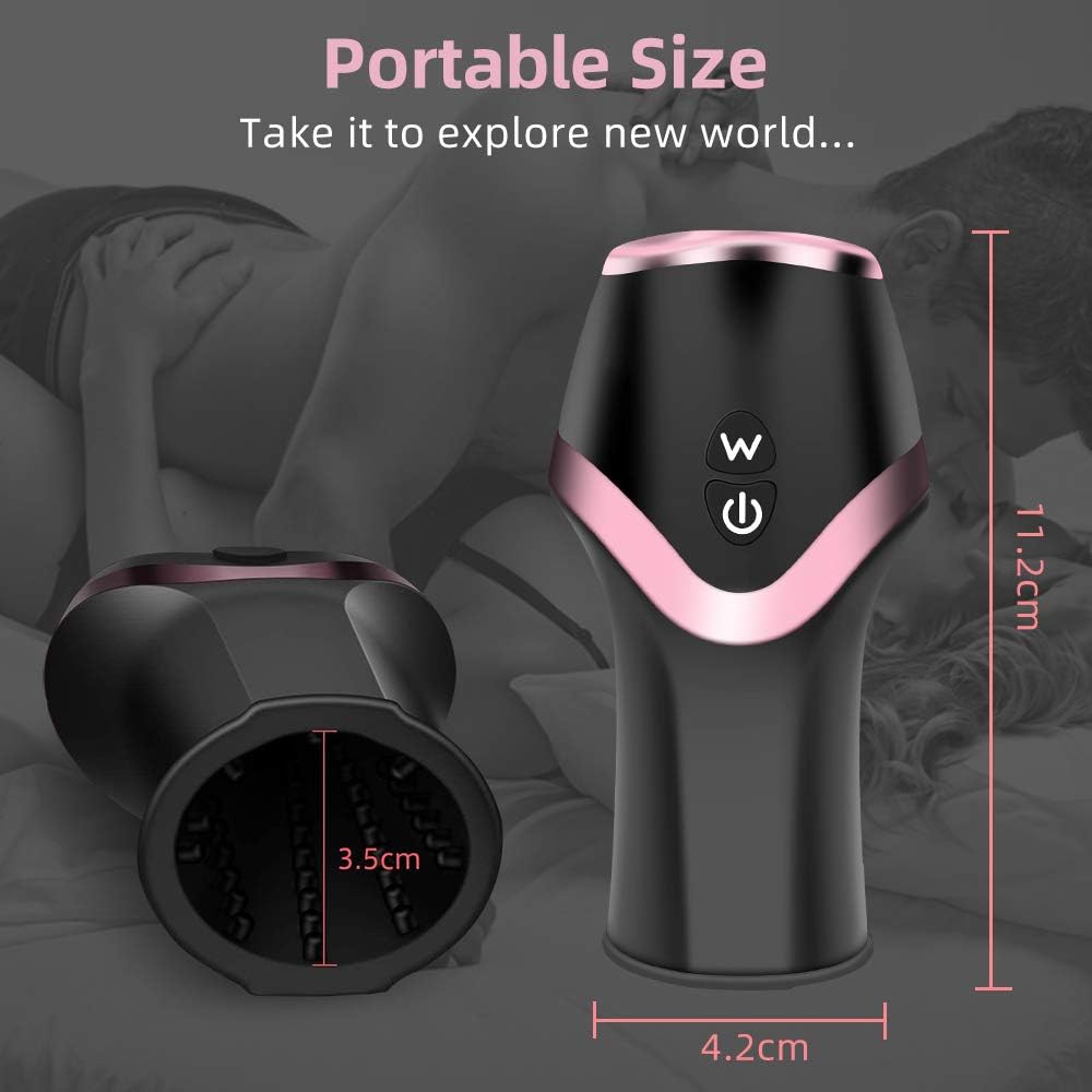 Eichelstimulator Penistrainer Vibrator mit 12 Vibrationsmodi & 6 Saug & Rotationsmodi