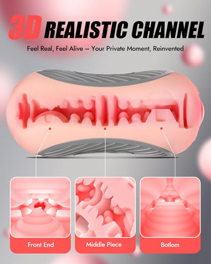 Squeezable Realistischer Masturbator Penis Stroker Blowjob mit 8 Vibration & Saug