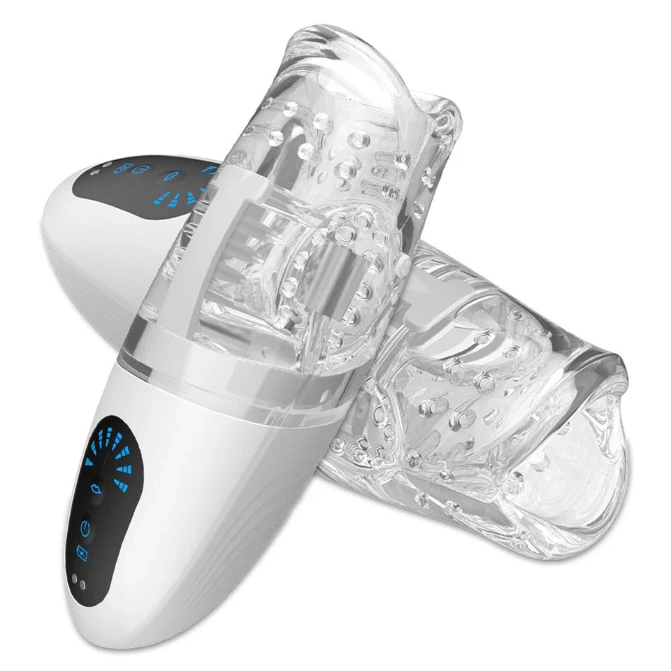Automatische Masturbatoren Penistrainer Blowjob mit 8 Vibrationsmodi und 5 Bitting