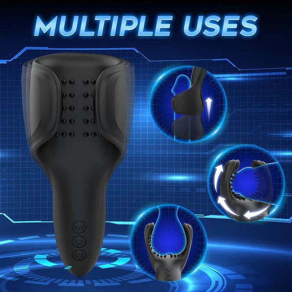 3 IN 1 Penistrainer Vibrator Trainingsset Masturbatoren mit 10 Beiß- und Vibrationsmodi