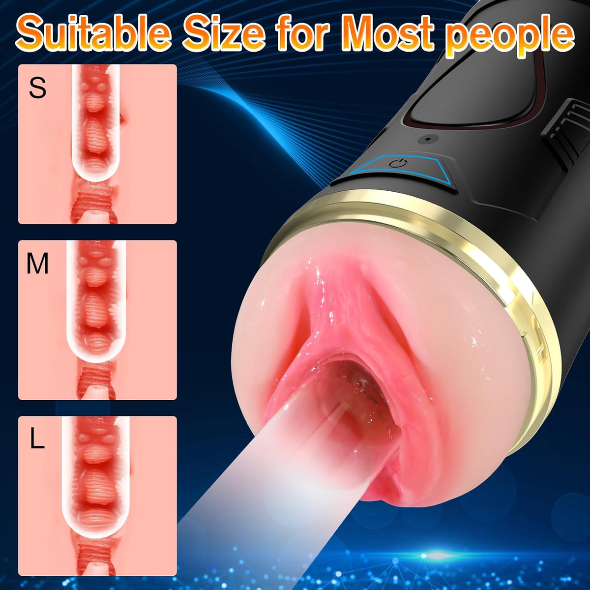 Offener Realistischer Masturbator Penistrainer Vibrator mit 10 Vibrationsmodi