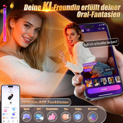 Blowjob Penis Vibrator Eicheltrainer mit 10 Pulsieren & 10 Zunge Lecken & 10 Vibrationsmodi