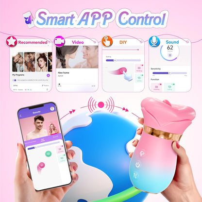 5 IN1 Saugvibrator Rose Toy mit 10 Vibrationsmodi & 4 Saugmodi