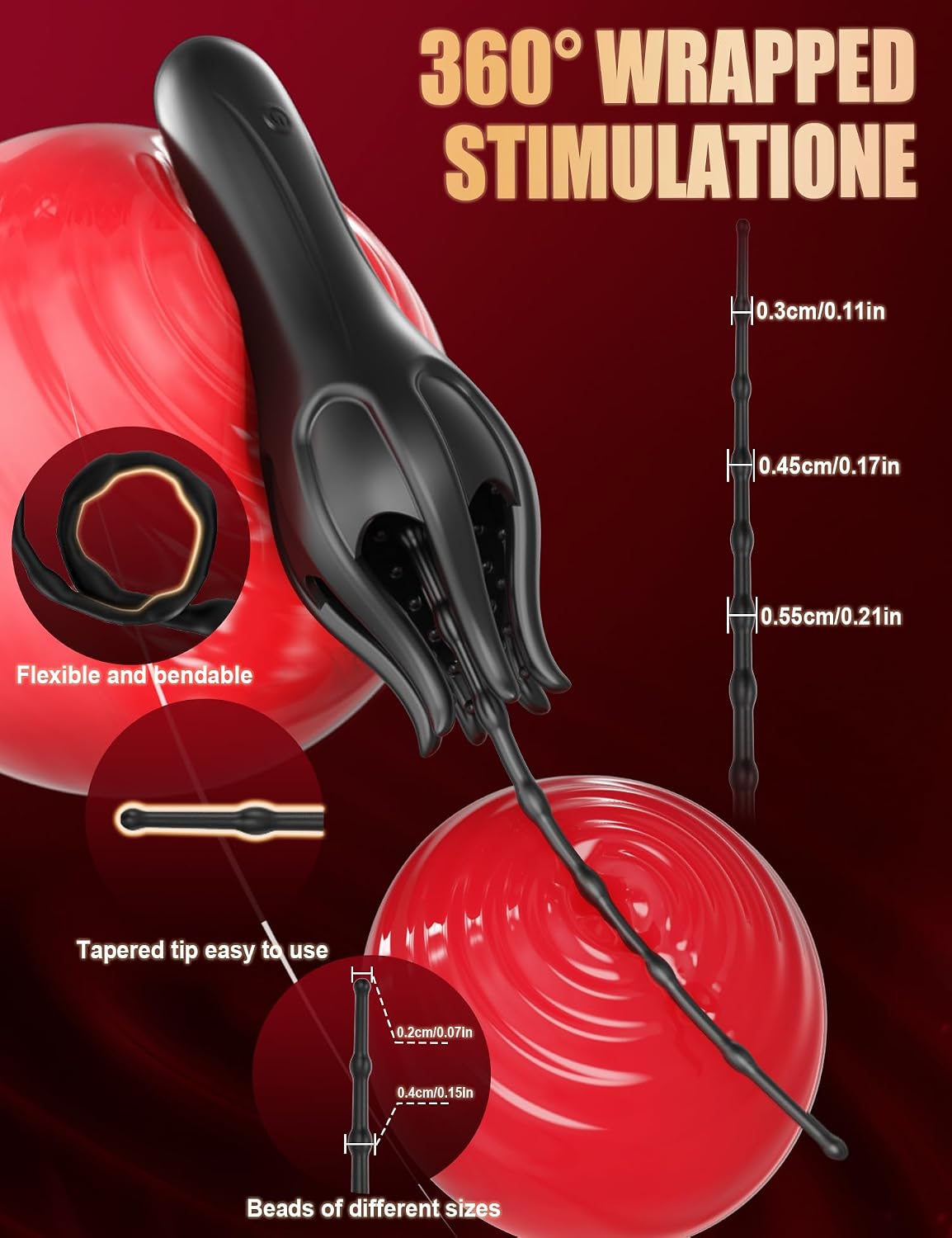 360° Wrapped Penis Trainer Vibrator Harnröhren Dilator mit 10 Vibrationsmodi