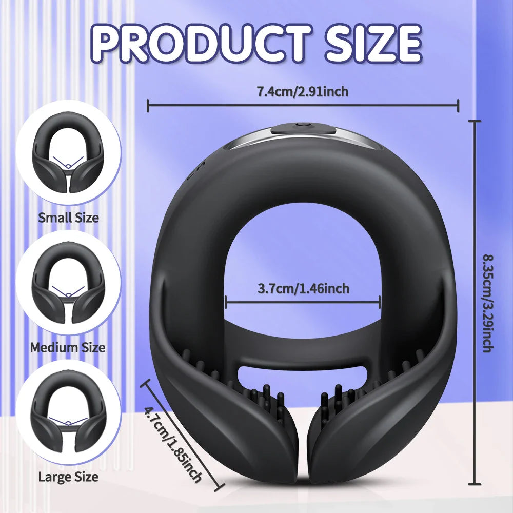 2 IN 1 Extrem Vibrierender Penisring Massagegerät mit 10 Vibrationsmodi